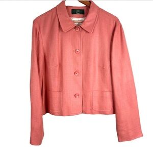 VTG Orvis Blazer 18 Pink Boxy Twee Peter Pan Collar Old Money Chore Coat USA